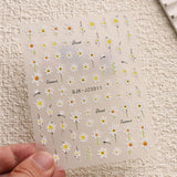 JMEOWIO 3D Nagelsticker Blumen Nail Art Sticker Selbstklebend Nagelaufkleber 5D Stereoskopisch Zomer Frühling Blumen Dekoration Nageldesign Zubehör 4 Blatt