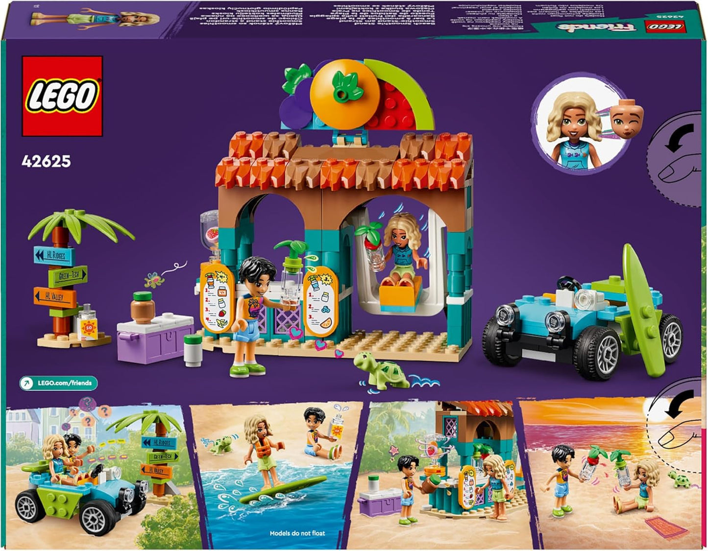 LEGO Friends Smoothiekraam op het strand Rollenspelspeelset Cadeau-idee voor meisjes en jongens vanaf 6 jaar met speelfiguren Schildpad en accessoires Sociaal ontwikkelingsspeelgoed 42625 Bouwsets Bekijk de LEGO-Store