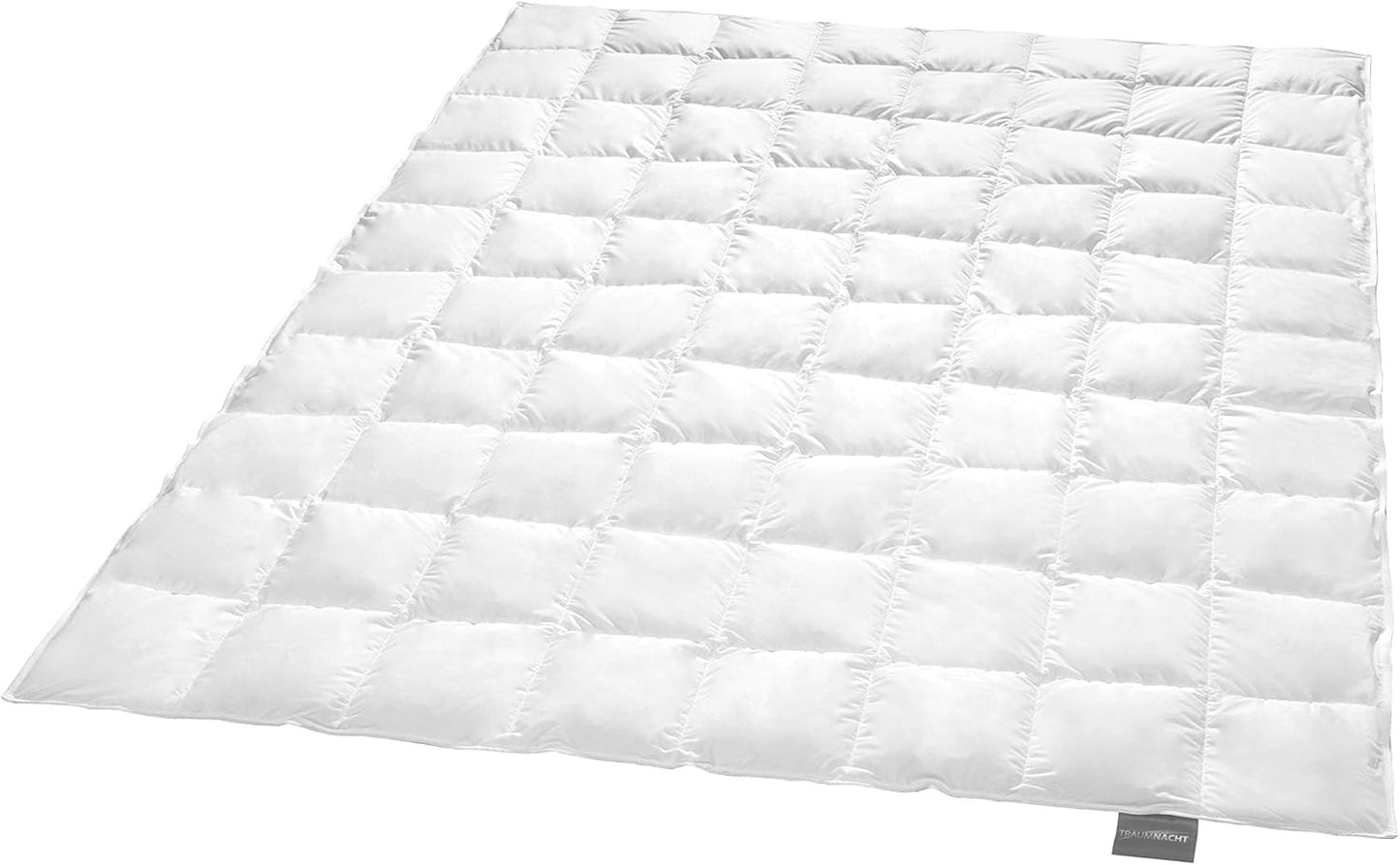 Traumnacht Basic Licht donzen dekbed met nieuw wit dons (60%) en veren (40%), DIN EN 12934, 135 X 200 Cm, Down Pass en Oeko-Tex gecertificeerd, geproduceerd volgens de Duitse kwaliteitsnorm Dekbedden en dekbedden Naty Shop 90 procent dons / 10 procent veren Lichte zomerdeken 155 X 220