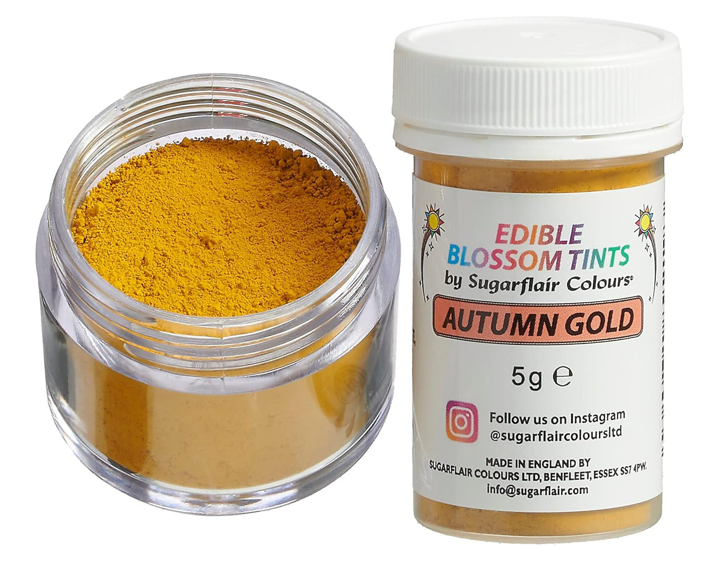Sugarflair Blossom Tint Dust Autumn Gold Food Coloring Powder - Kleurstofpoeder voor taartdecoraties, fondant, glazuur, chocolade, botercrème, macarons en meer - 5G