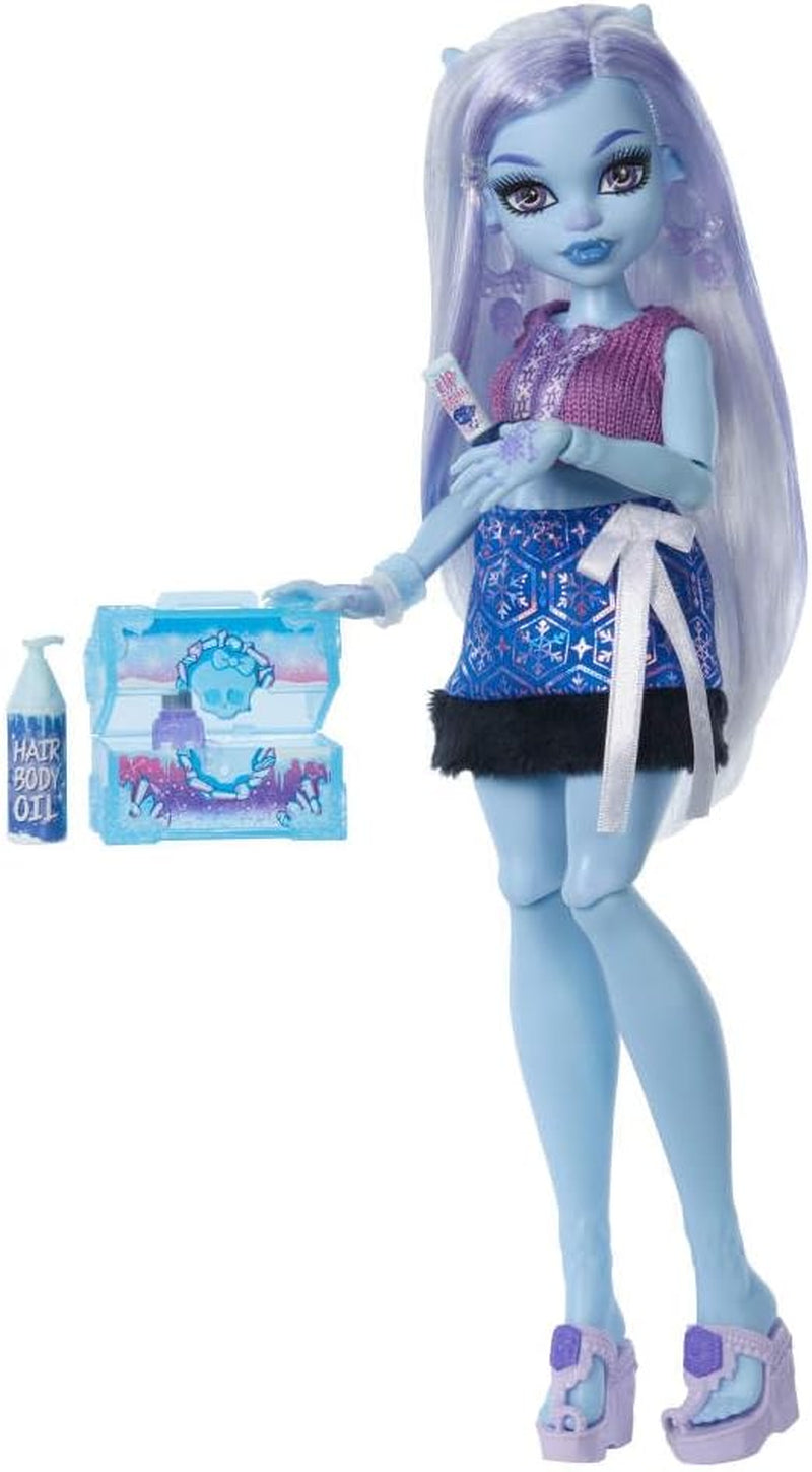 Monster High Self-Scare Secrets Abbey Bominable pop en accessoireset met 13 realistische verrassingen zoals henna, tekeningen en haakwerk JHK44