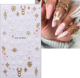 Kerst 3D-nagelstickers 4 vellen 5D-nagelstickers Stereoscopische nagelstickers Decoraties Nageldesignaccessoires