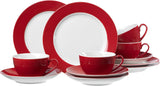 Ritzenhoff & Breker Doppio koffieservies, 12-delig, porselein, rood