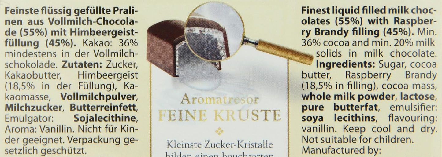 RCP Schladerer-pralines met frambozenspirit, melkchocolade, suikerkorst, vloeibare vulling, bevat alcohol, geweldig cadeau, 2 x 127 g