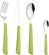 JANE bestek, gepolijst roestvrij staal 18/0, groene kunststof handgrepen, 24 delig Kitchen Naty Shop