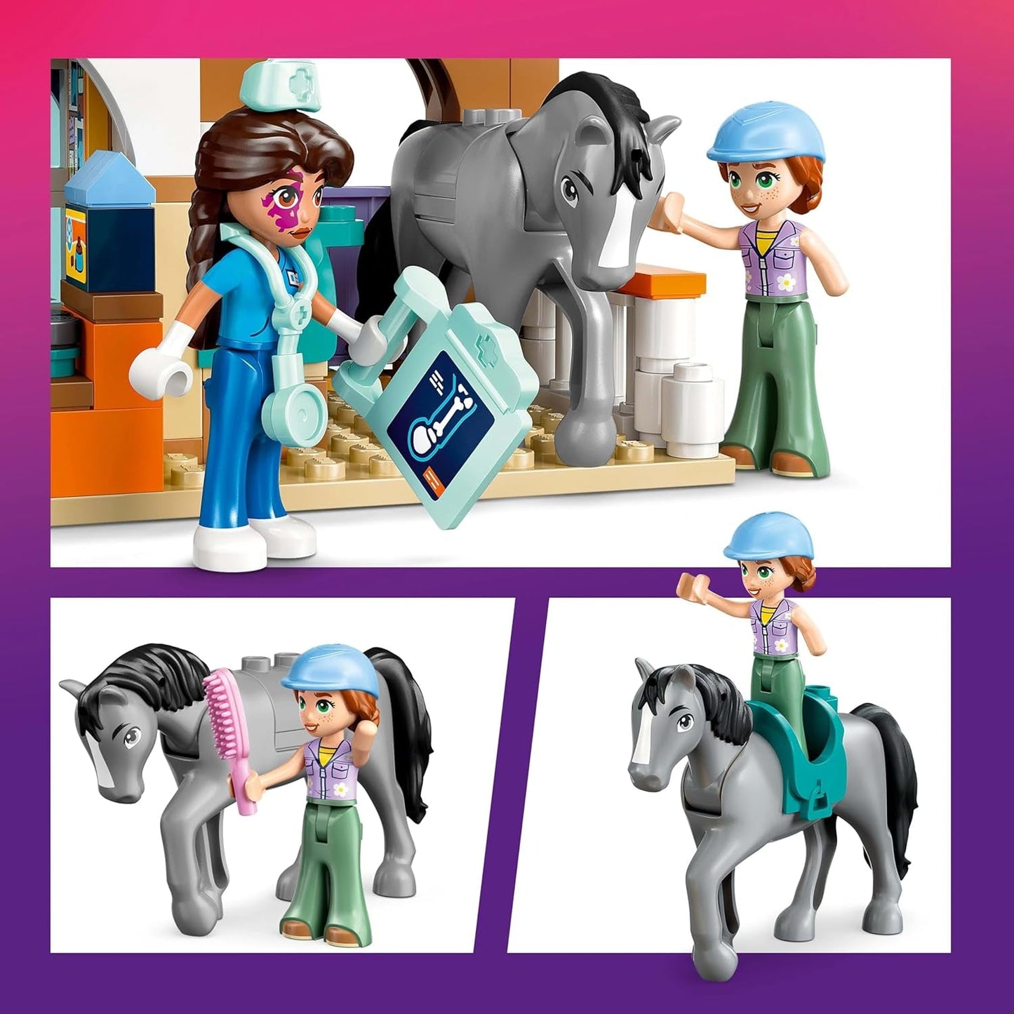 LEGO Friends Dierenartskastje voor paarden en huisdieren, bouw- en speelset voor fantasierijk rollenspel met 3 minifiguren en 5 dierenfiguren, cadeau-idee voor meisjes vanaf 7 jaar 42651 Bouwsets Besuche den LEGO-Store