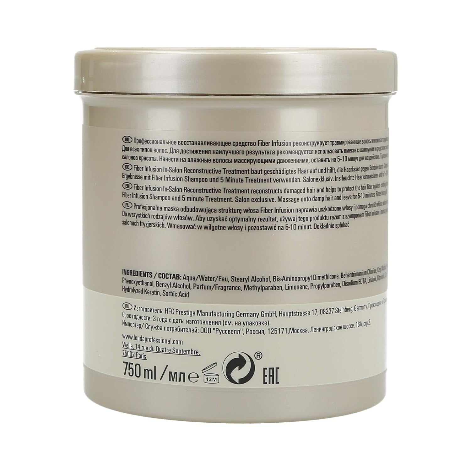 Vezelinfusiemasker, geurloos, 750 ml Naty Shop haarmasker