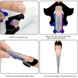 100 stuks nagelkunstsjablonen modelleringssjablonen zelfklevend met 4 vellen doorzichtig zelfklevende nagelpads en 3 nagelvijlen gelnagelverlengingsaccessoires voor kunstnagels