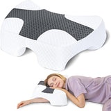 SAHEYER zijslaapkussen met arm, ergonomisch orthopedisch kussen, nek- en schouderkussen van traagschuim, nekkussen met meerhoekige armen voor vele slaapposities (wit) Cervicale orthopedische kussens Naty Shop grijs