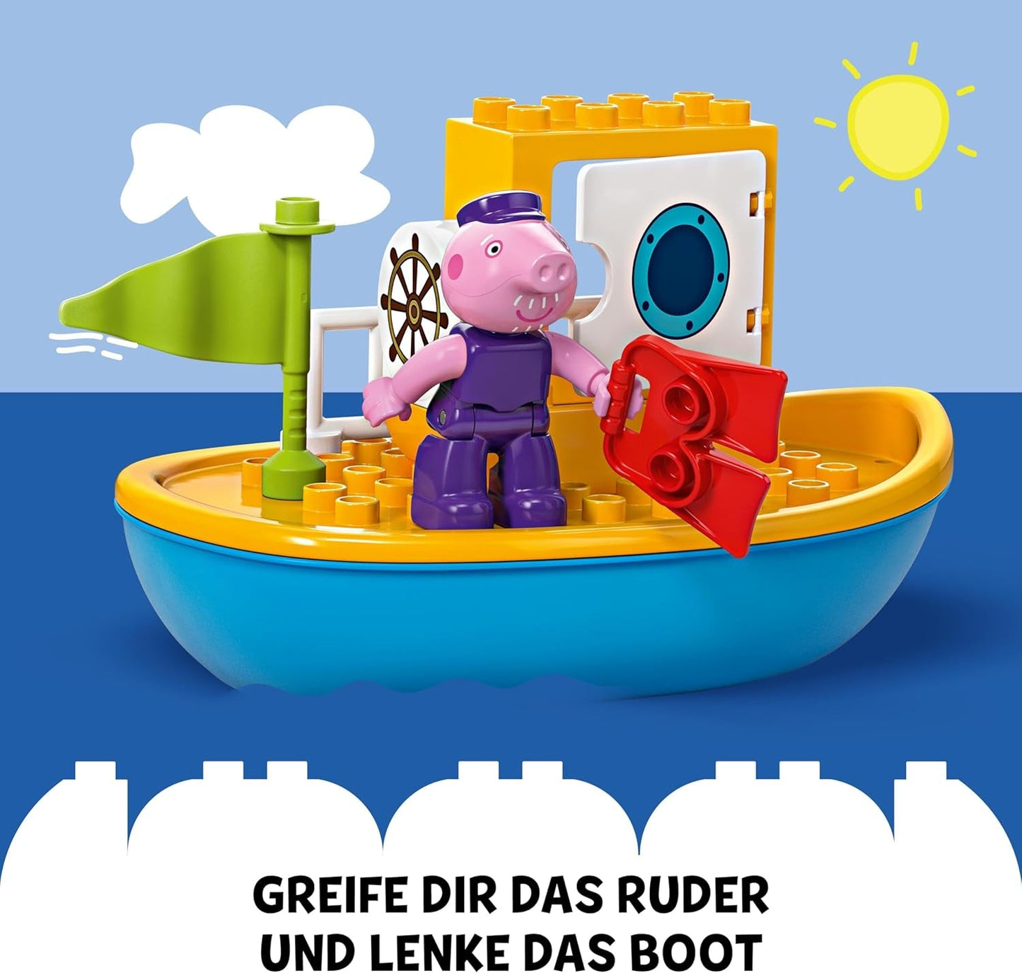 LEGO DUPLO Peppa's boottocht: speelgoedboot speelset om te bouwen en te herbouwen met 2 figuren, creatief speelgoed, cadeau-idee voor 2-jarigen, jongens en meisjes 10432 Bouwsets Besuche den LEGO-Store