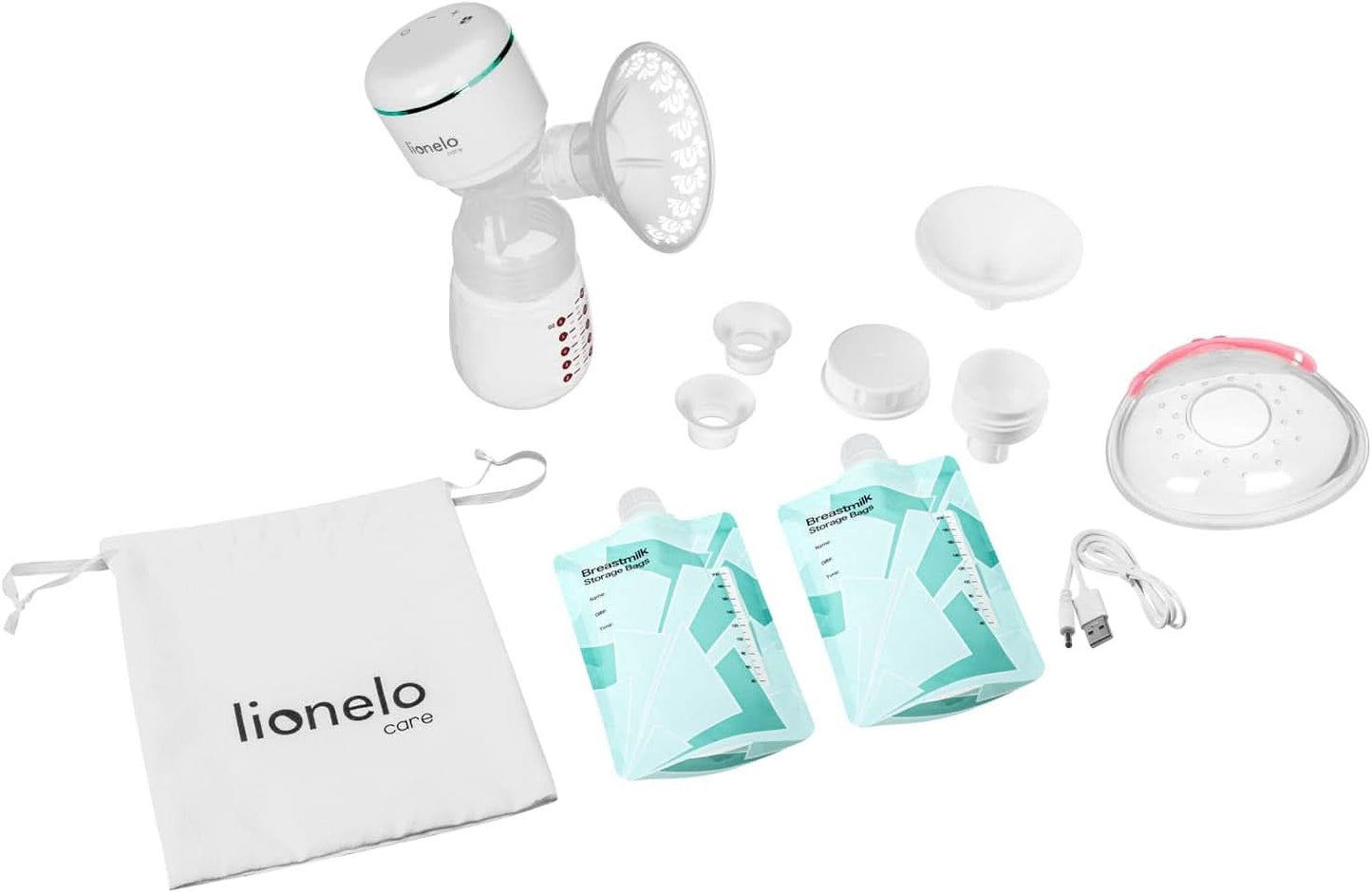 LIONELO Elektrische moedermelkpomp LIONELO Fidi plus 180 ml, energiebesparende draagbare pomp, 9 massageniveaus, gebruiksduur 150 min Accessoires Voeding en borstvoeding Bebe Naty Shop
