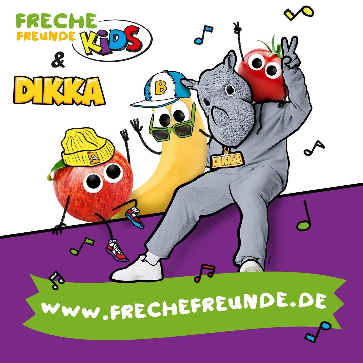 FRECHE FREUNDE KIDS, Bobs & DIKKAS Krokante banaan-cacaomuesli, knapperige chocolademuesli voor kinderen, suikerarm, geen toevoegingen, 100% veganistisch, 6 stuks (6 x 280 g)