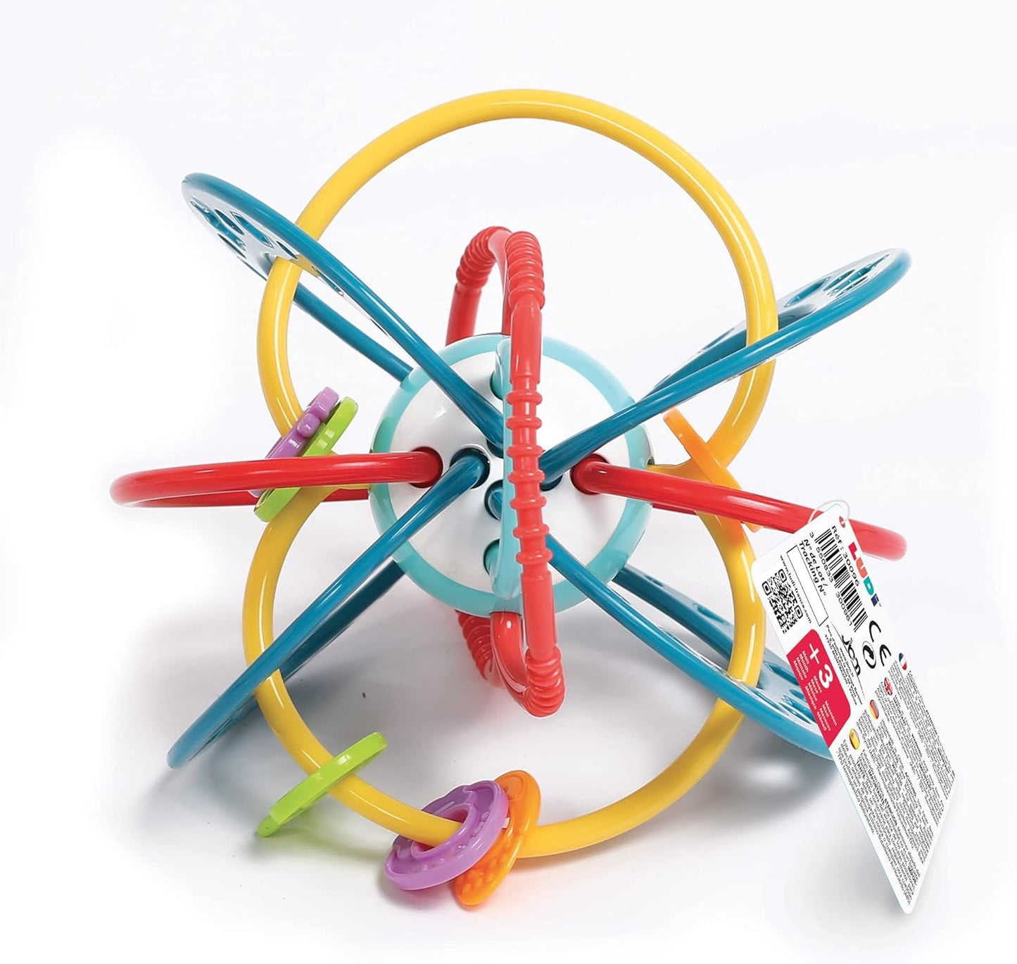 LUDI - Planet Bell - Speelgoed voor kinderen - Vanaf 3 maanden - Levendige kleuren, verschillende texturen en originele vorm - Bevordert de fijne motoriek en behendigheid Bebe Naty Shop Speelgoed