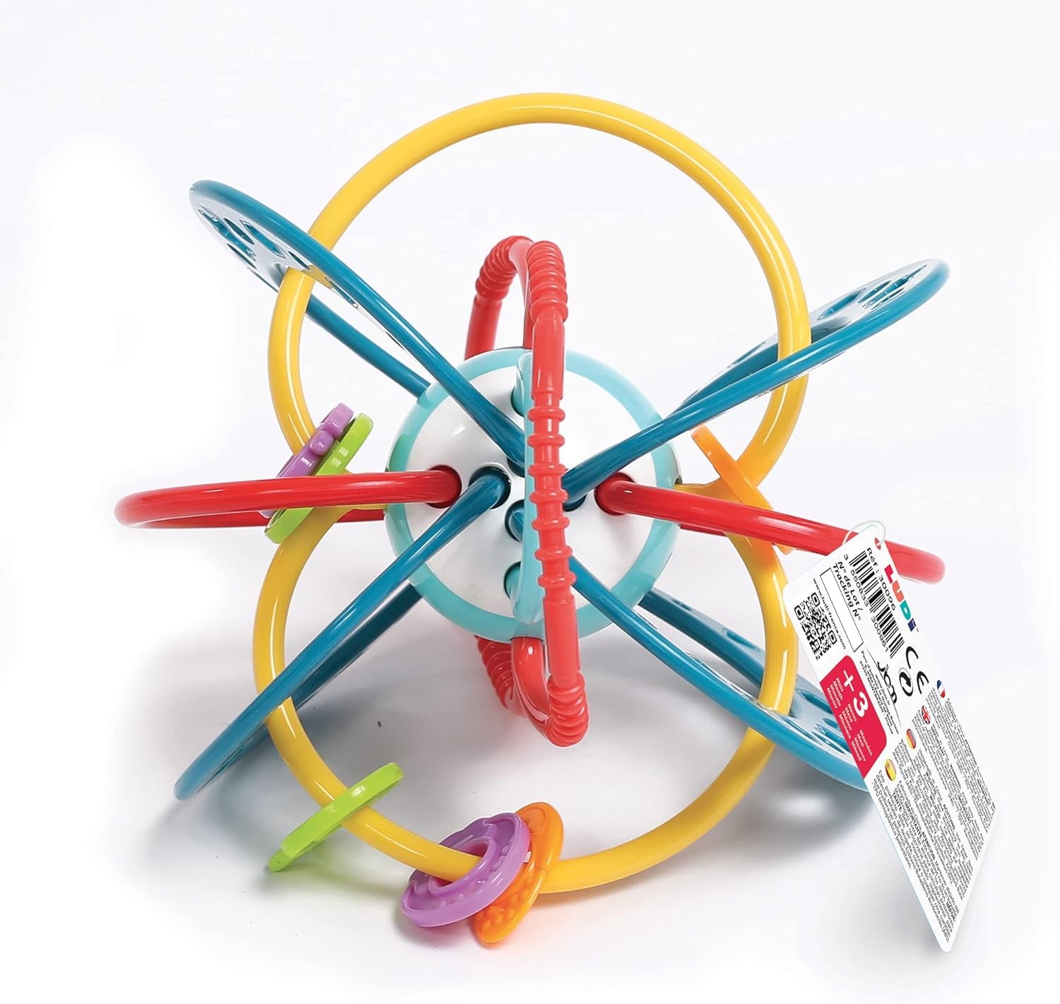 LUDI - Planet Bell - Speelgoed voor kinderen - Vanaf 3 maanden - Levendige kleuren, verschillende texturen en originele vorm - Bevordert de fijne motoriek en behendigheid Bebe Naty Shop Speelgoed