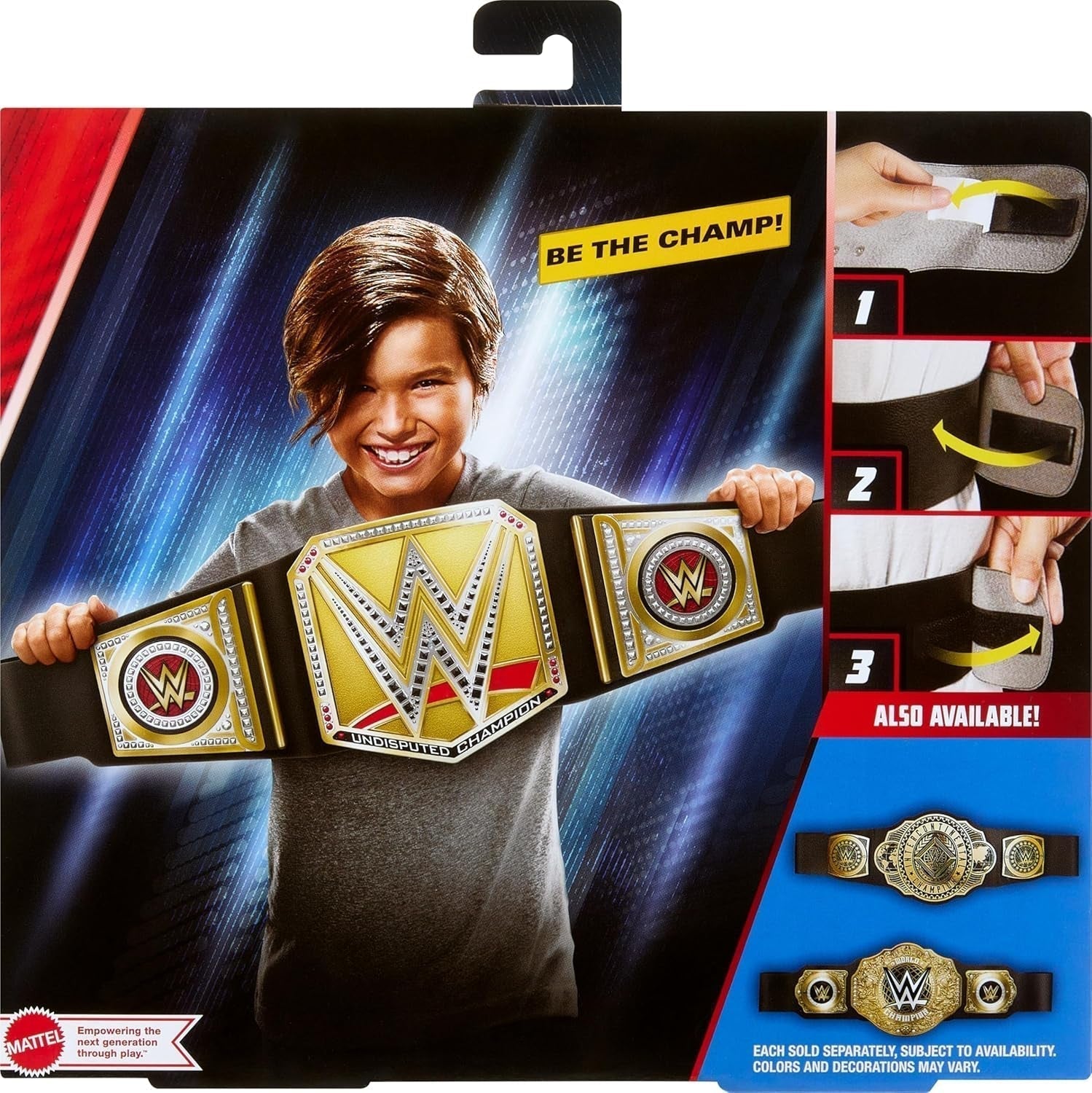 Mattel Mattel WWE Championship Belt, onbetwist WWE Universal Championship rollenspel en kostuum, ca. 100 cm lange kunstleren riem met unieke pasvorm, HYJ35 actiefiguren Naty Shop