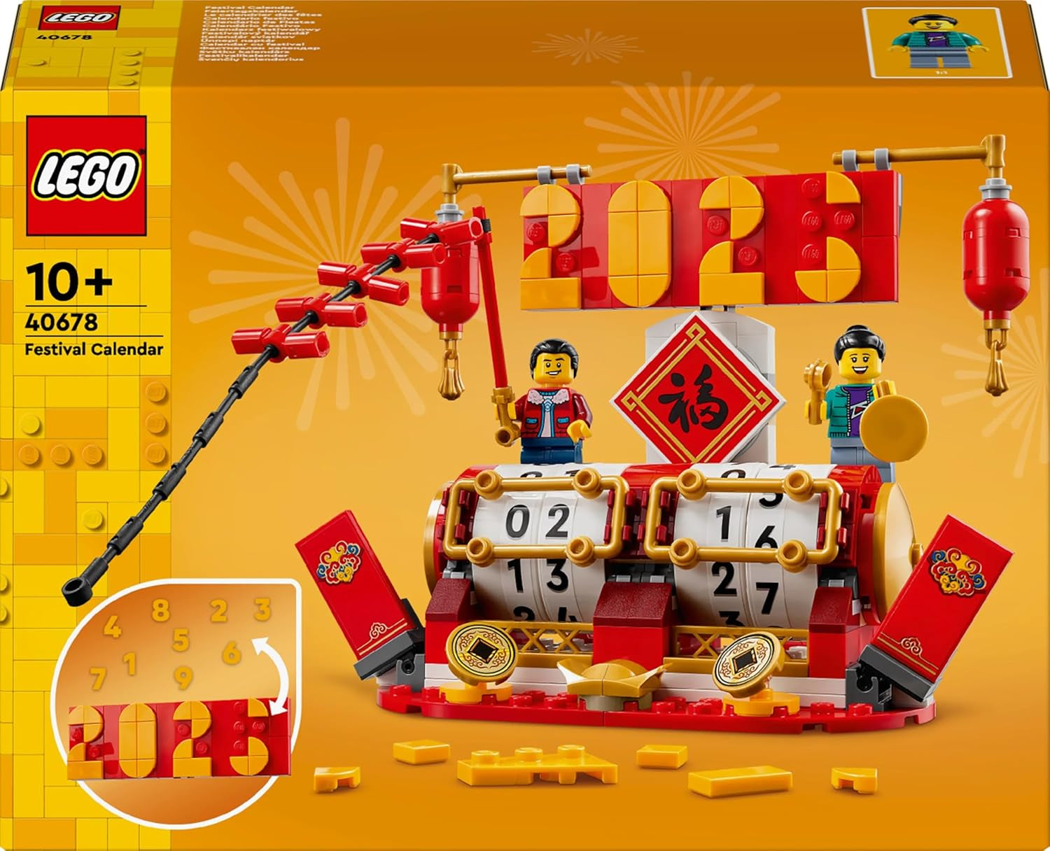 LEGO Vakantiekalender, Chinees kerstcadeau voor jongens en meisjes, Nieuwe maanjaar bouwset, laat kinderen fantasierijk spelen, Feestelijk speelgoed, Chinees Nieuwjaar decoratie 40678 Bouwsets Besuche den LEGO-Store
