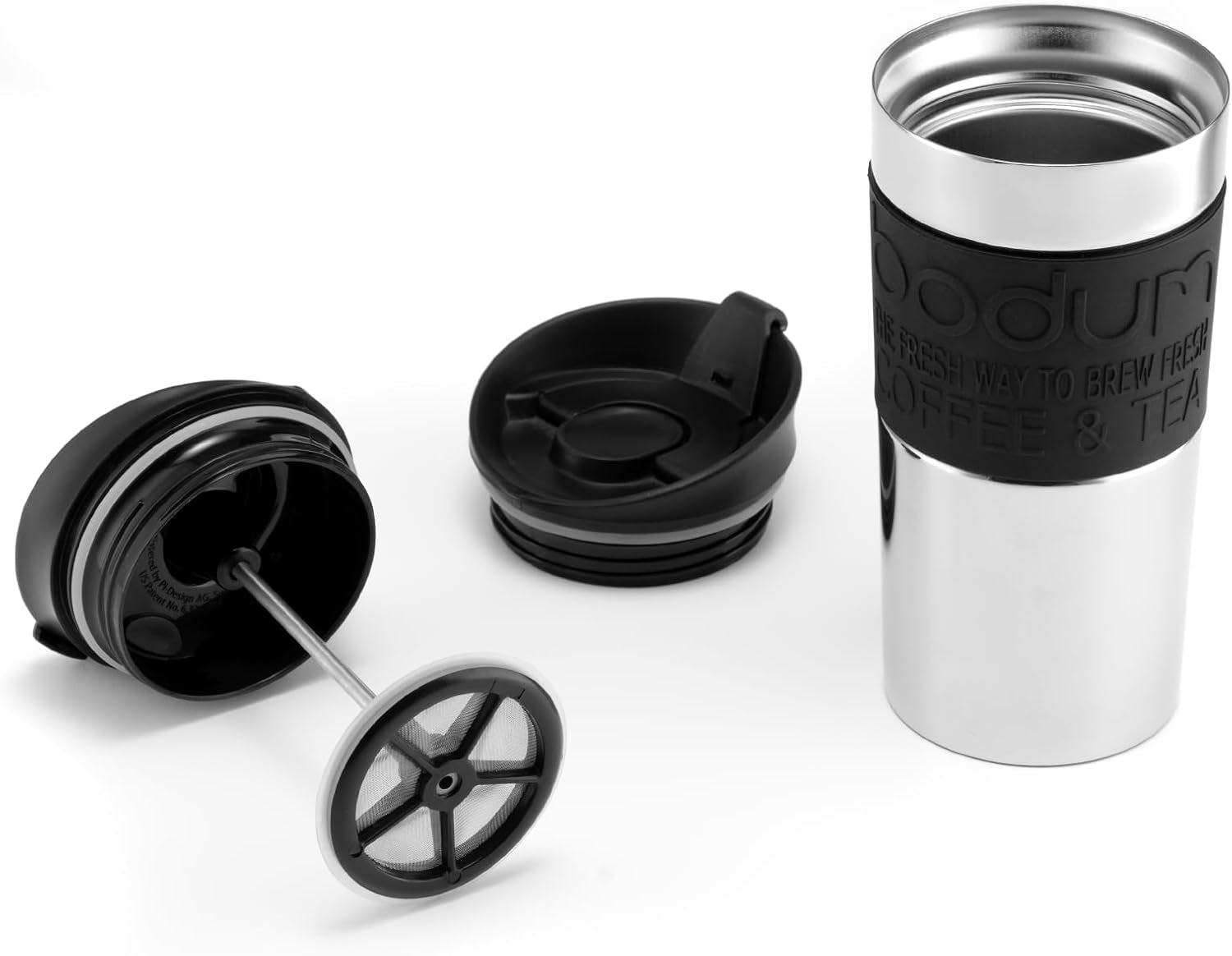 Bodum K11067-01 Reispers roestvrij staal zwart koffiezetapparaat met vervangend deksel 350 ml