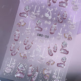 JMEOWIO Nagelsticker Weihnachten 6 Blatt Nail Art Sticker Selbstklebend Nagelaufkleber Schneeflocke Winter Urlaub Süß Decoratie Nageldesign Zubehör