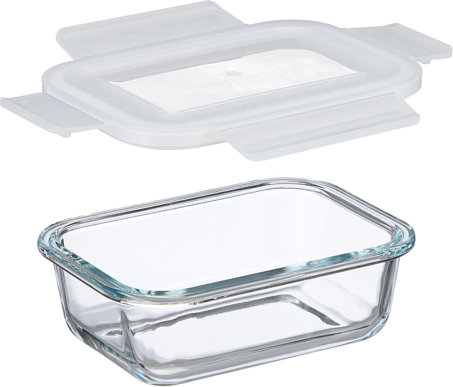 Relaxdays glazen containers met deksel, set van 6, 370 ml, voedselbewaarcontainers, plastic deksel, luchtdicht, glazen pot, transparante voedselbewaardozen Naty Shop