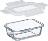 Relaxdays glazen containers met deksel, set van 6, 370 ml, voedselbewaarcontainers, plastic deksel, luchtdicht, glazen pot, transparante voedselbewaardozen Naty Shop