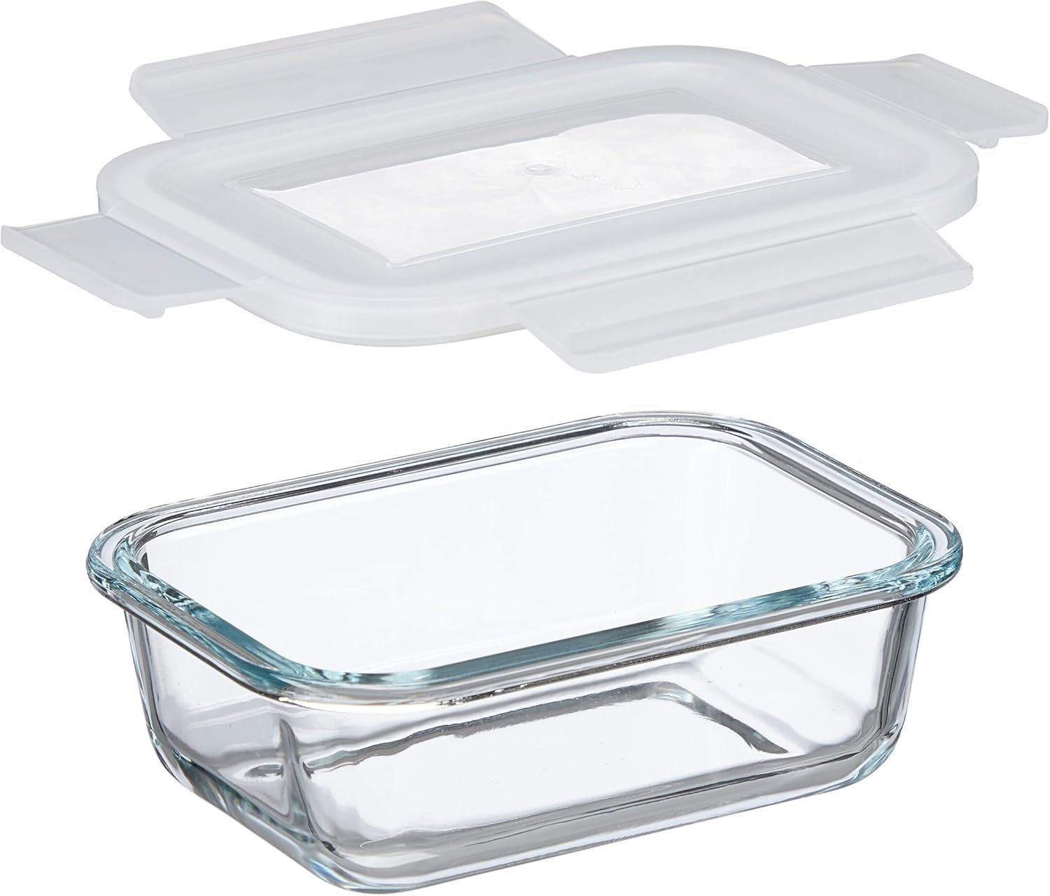 Relaxdays glazen containers met deksel, set van 6, 370 ml, voedselbewaarcontainers, plastic deksel, luchtdicht, glazen pot, transparante voedselbewaardozen Naty Shop
