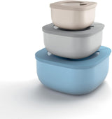 Guzzini - Kitchen Active Design, STORE&MORE Set van 3 luchtdichte dozen voor koelkast/vriezer/magnetron, hoog - 19,5 x 19,5 x h12,3 cm | 750/1550/2800 cc- 17070852 Voedselbewaardozen Naty Shop 19,5 X 19,5 X 9,3 Cm Enkel