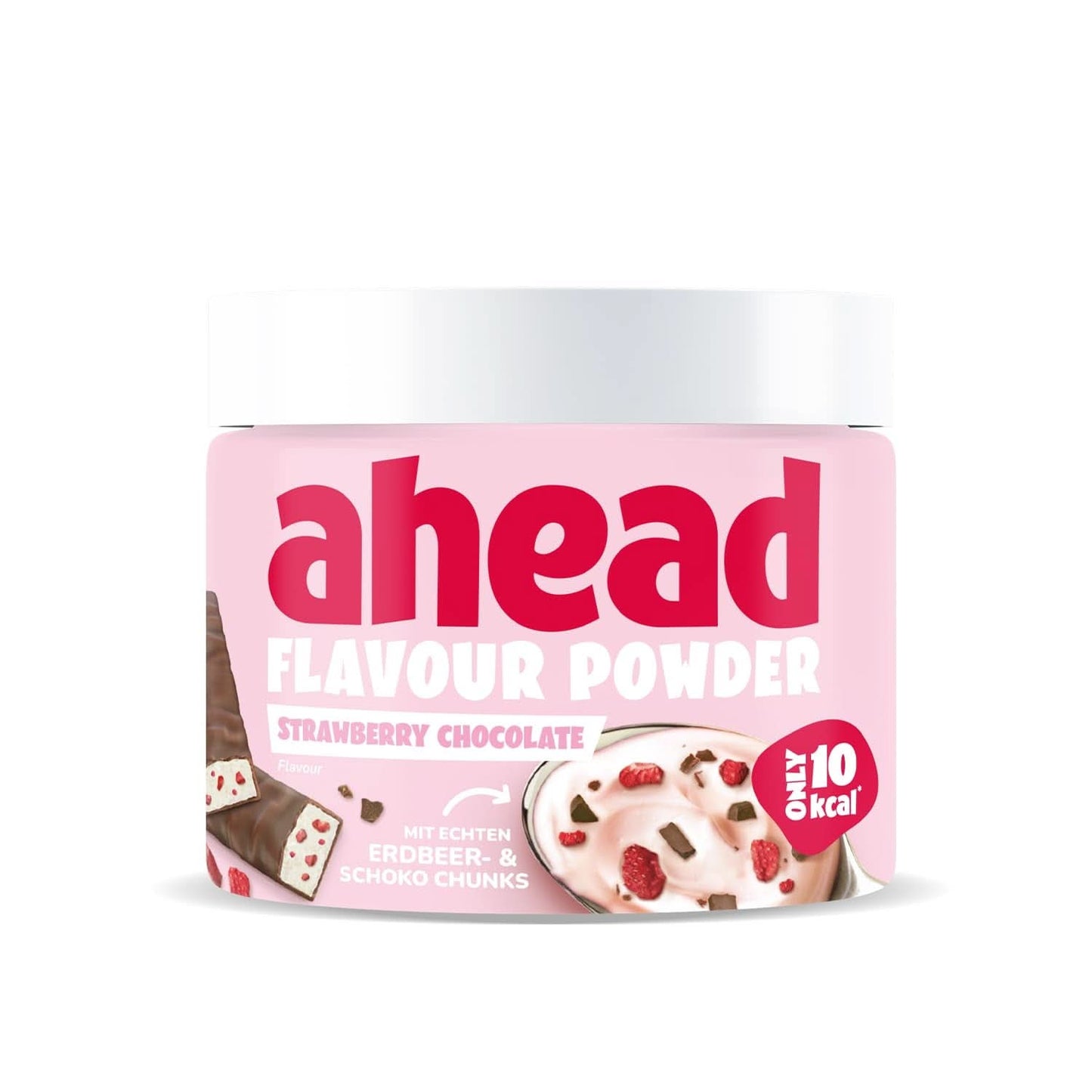 Ahead Flavour Poeder, Aardbei Chocolade 250 gram, 83 porties Arome Naty Shop Aardbei Chocolade