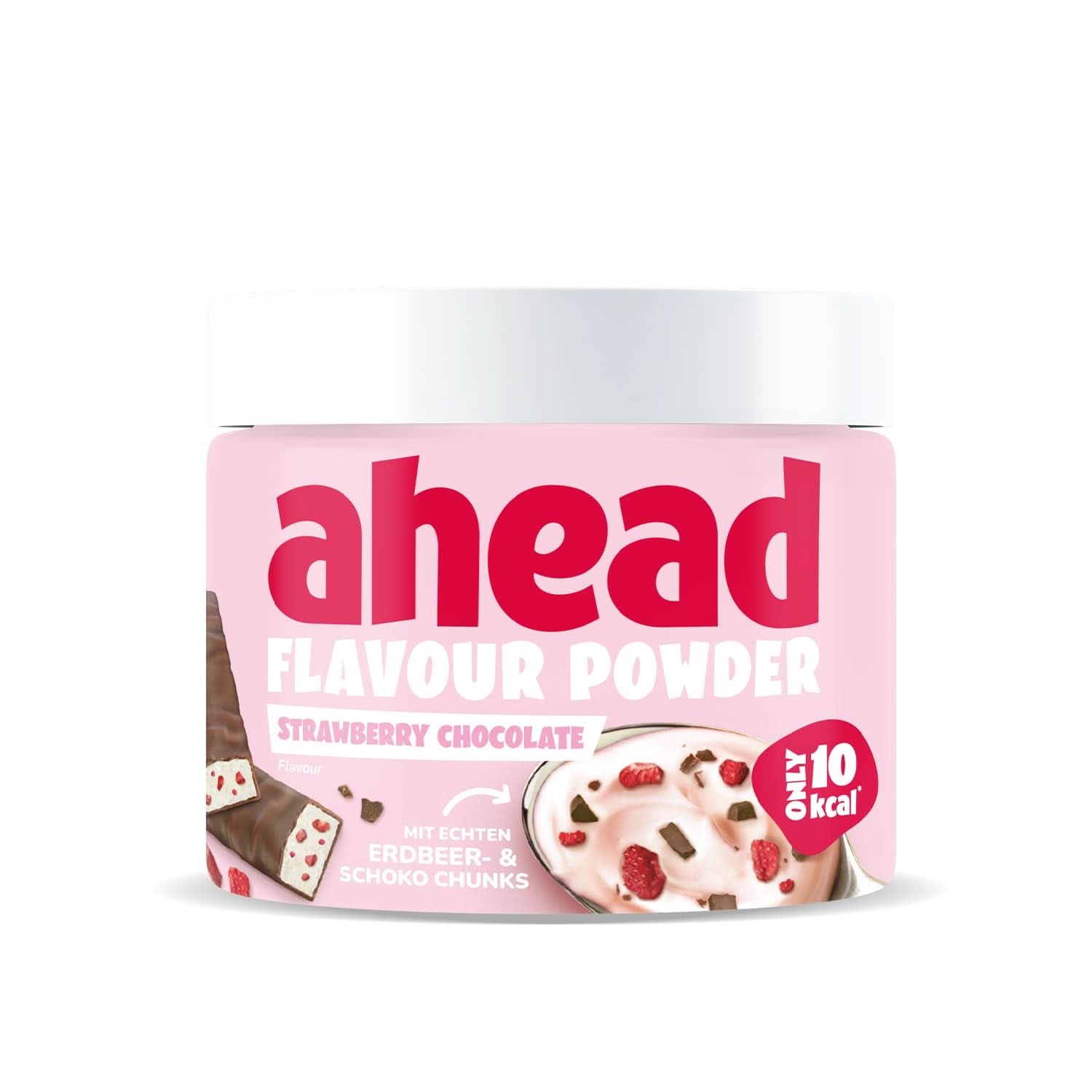Ahead Flavour Poeder, Aardbei Chocolade 250 gram, 83 porties Arome Naty Shop Aardbei Chocolade