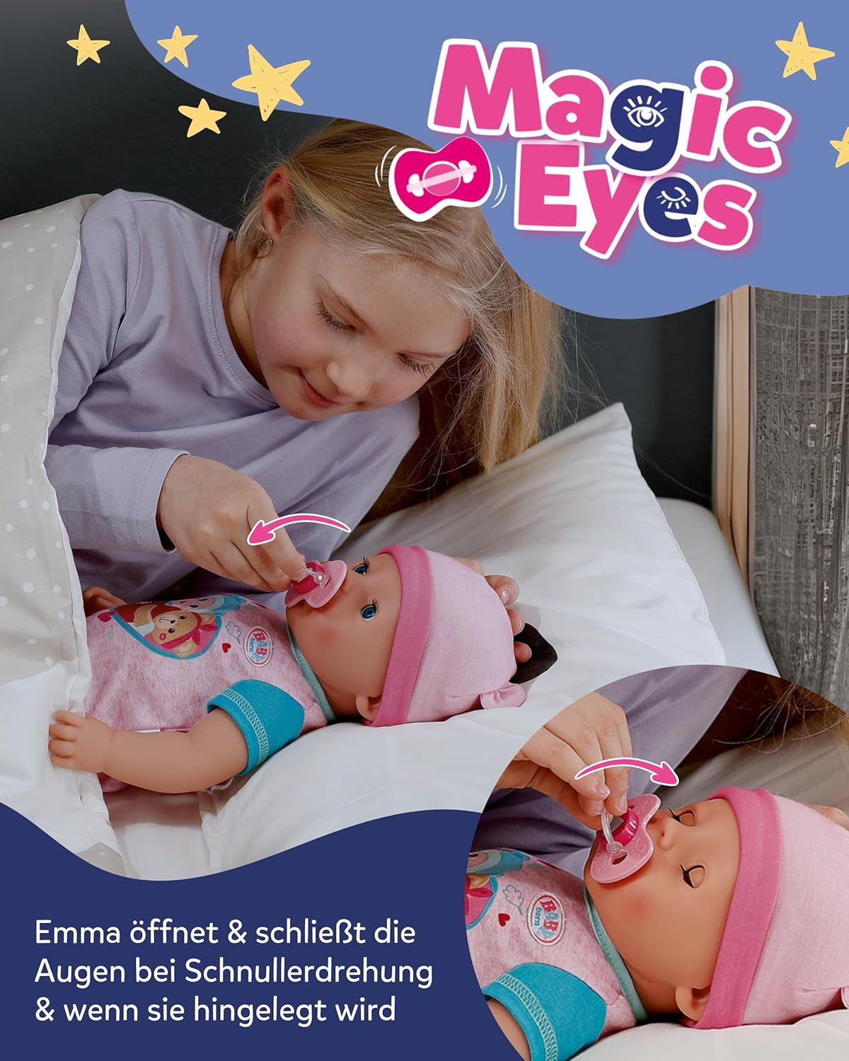 BABY Born Emma - babypop 43 cm - 10 functies inclusief accessoires en matras - Werkt volledig zonder batterijen - Geschikt voor kinderen vanaf 3 jaar