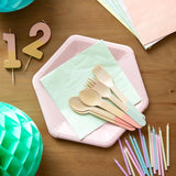 Pratende tafels Leuke pastelservetten | Hoge kwaliteit recyclebare wegwerp zachte servetten voor kinderen verjaardagsfeestje baby shower vrijgezellenfeest picknick decoupage servies