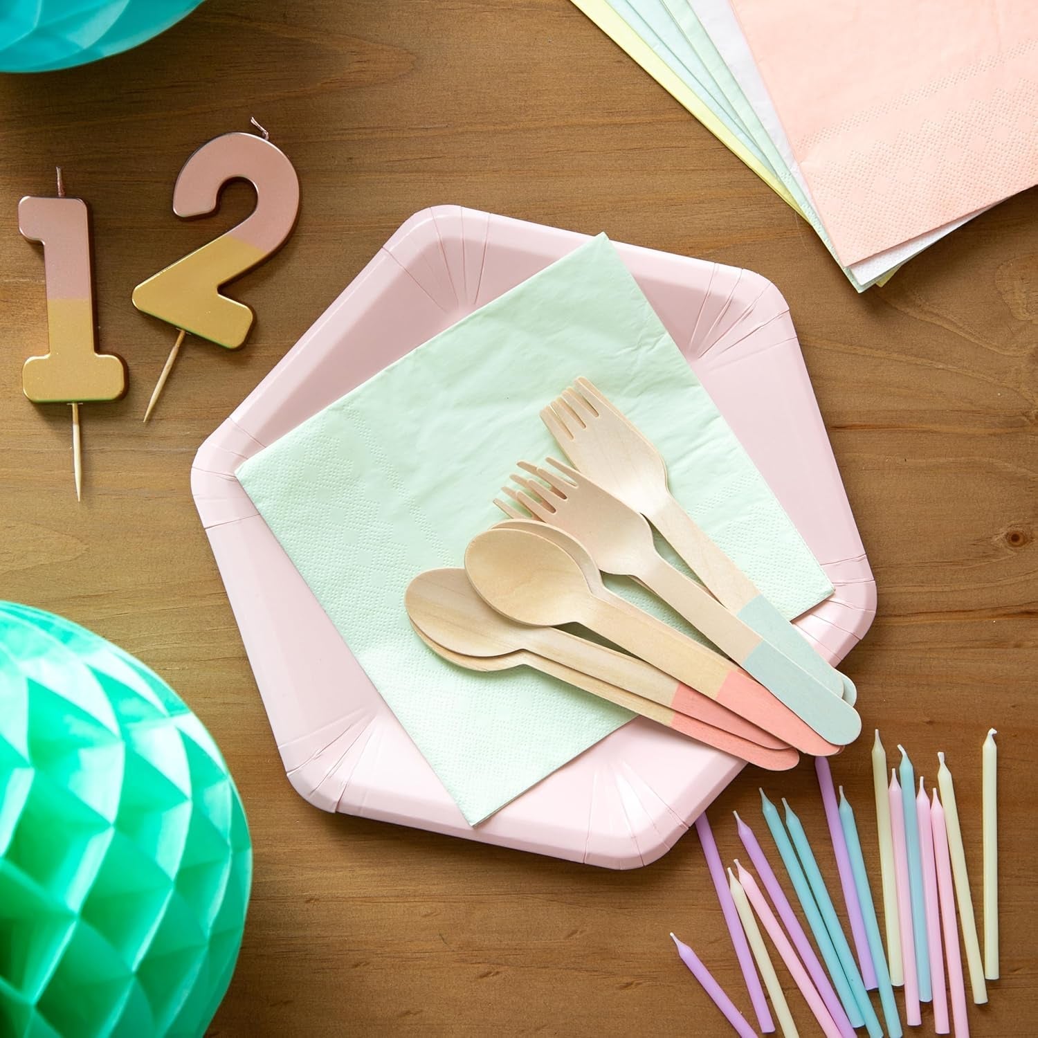 Pratende tafels Leuke pastelservetten | Hoge kwaliteit recyclebare wegwerp zachte servetten voor kinderen verjaardagsfeestje baby shower vrijgezellenfeest picknick decoupage servies