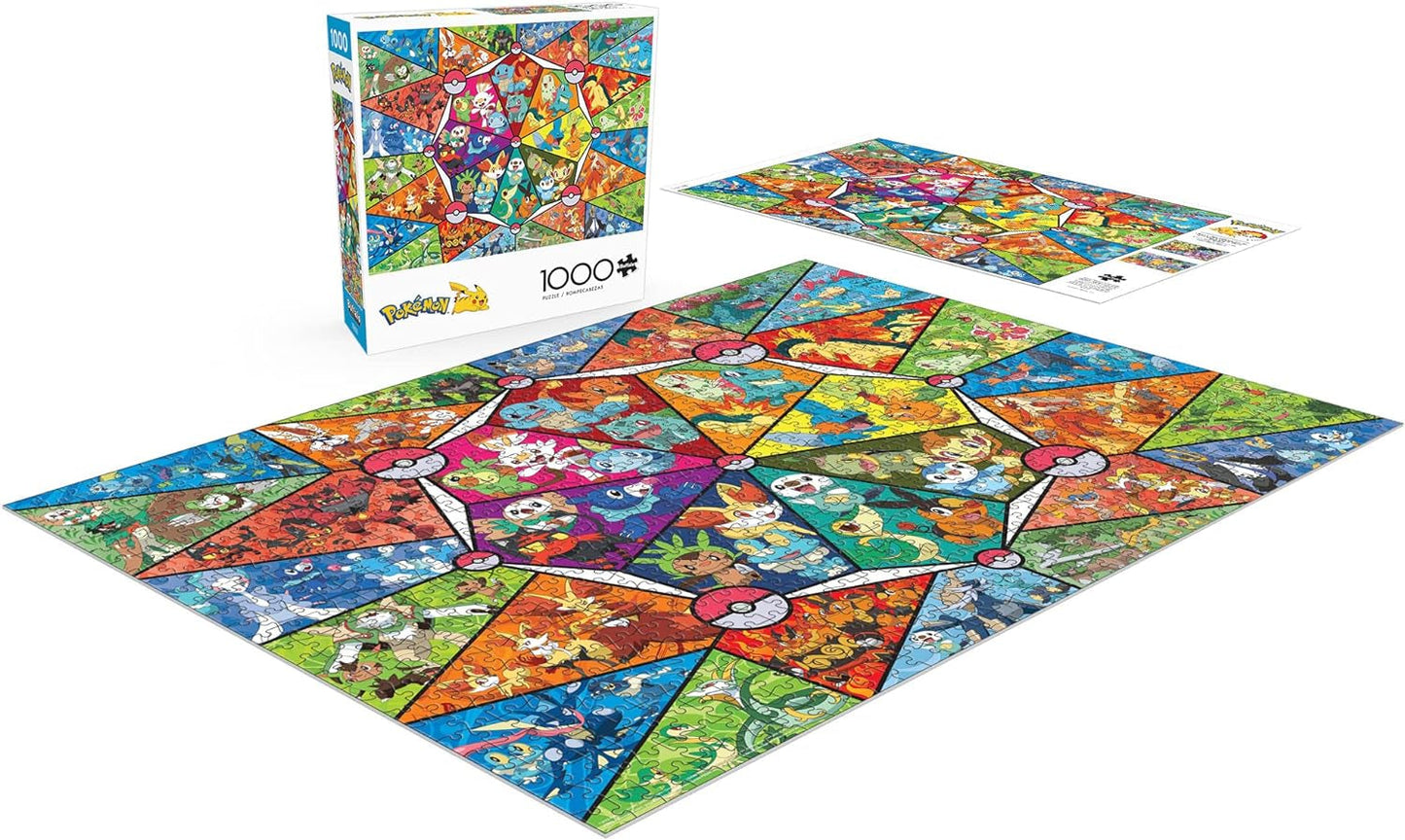 Buffalo Games - Pokemon - Glas-in-lood starter - legpuzzel 1000 stukjes Puzzel Naty Shop