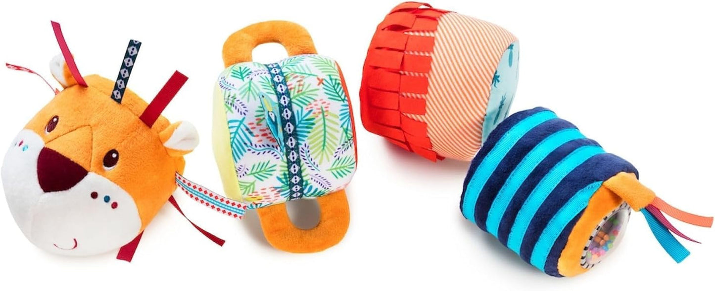 Lilliputiens - Jack Velcro geluidsrol - Kleurrijk activiteitenspeelgoed voor baby's met verschillende geluiden en afneembare rammelaars - Bevordert het luisteren en de motoriek - Vanaf 6 maanden - 83064 Jucarii Bebe Naty Shop Standaard titel