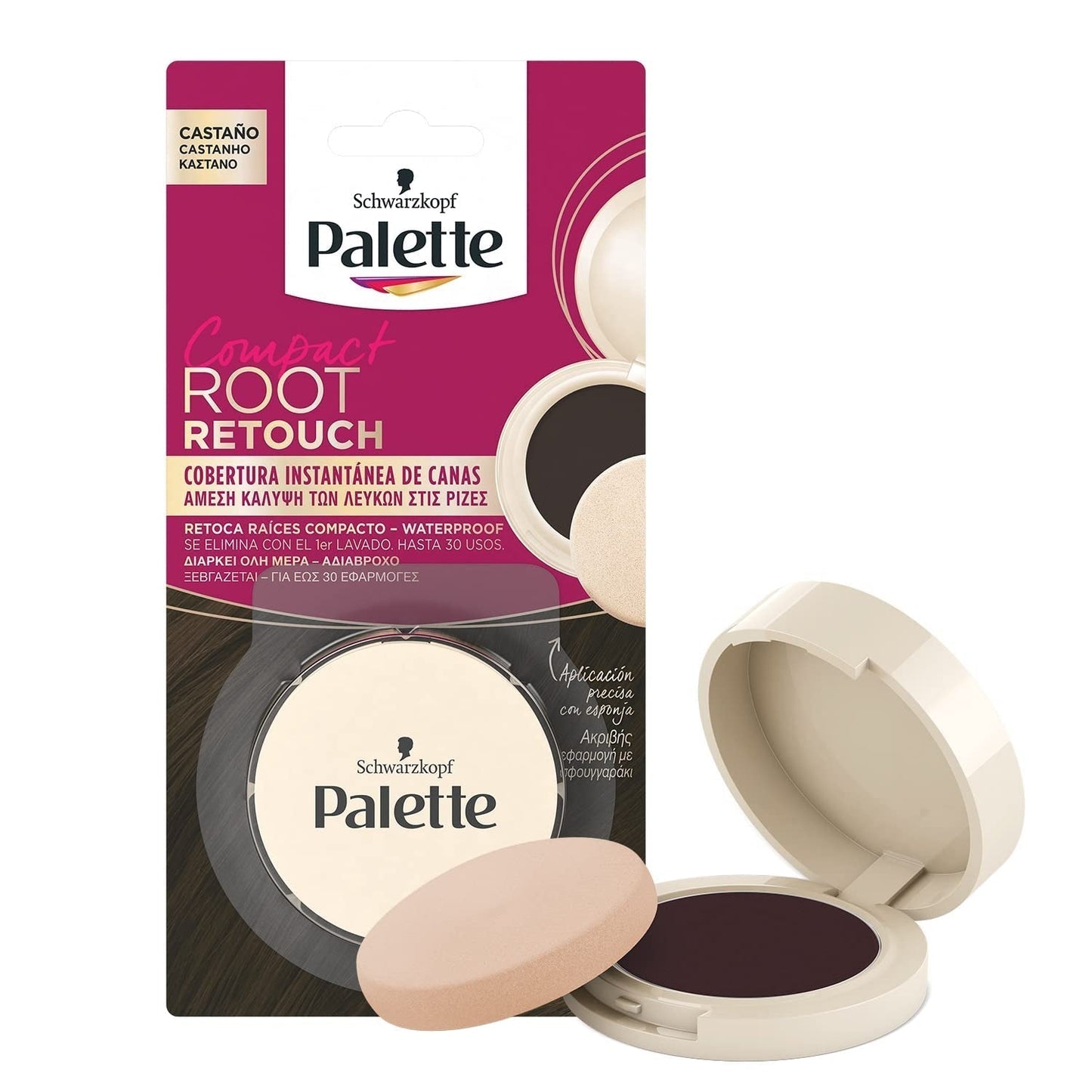 Palet Compact Root Retouch Retouch Root Poeder Compact Kastanje Bruin 1pc Naty Shop Haarverf 1pc (Pack van 1) Kastanje