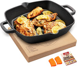 OVERMONT gietijzeren grillpan met handvat Potten en pannen Naty Shop Vierkant 26Cm