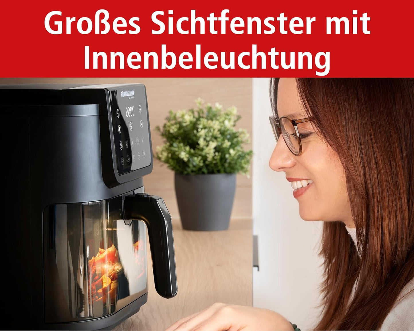 ROMMELSBACHER Heteluchtfriteuse met venster FRH 1700, 10 programma's, stil Apparaten Naty Shop