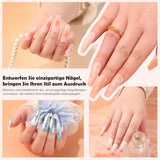 Aokitec 14 Stück Silikon Tool Nägel Pinsel voor Gel Nailack UV, Wiederwendbare Gel Pinsel voor UV Nailack Chrome Nail Powder, Nail Art Zubehör Für Ombre Blush Mirror Effekt, Nägel Selber Machen