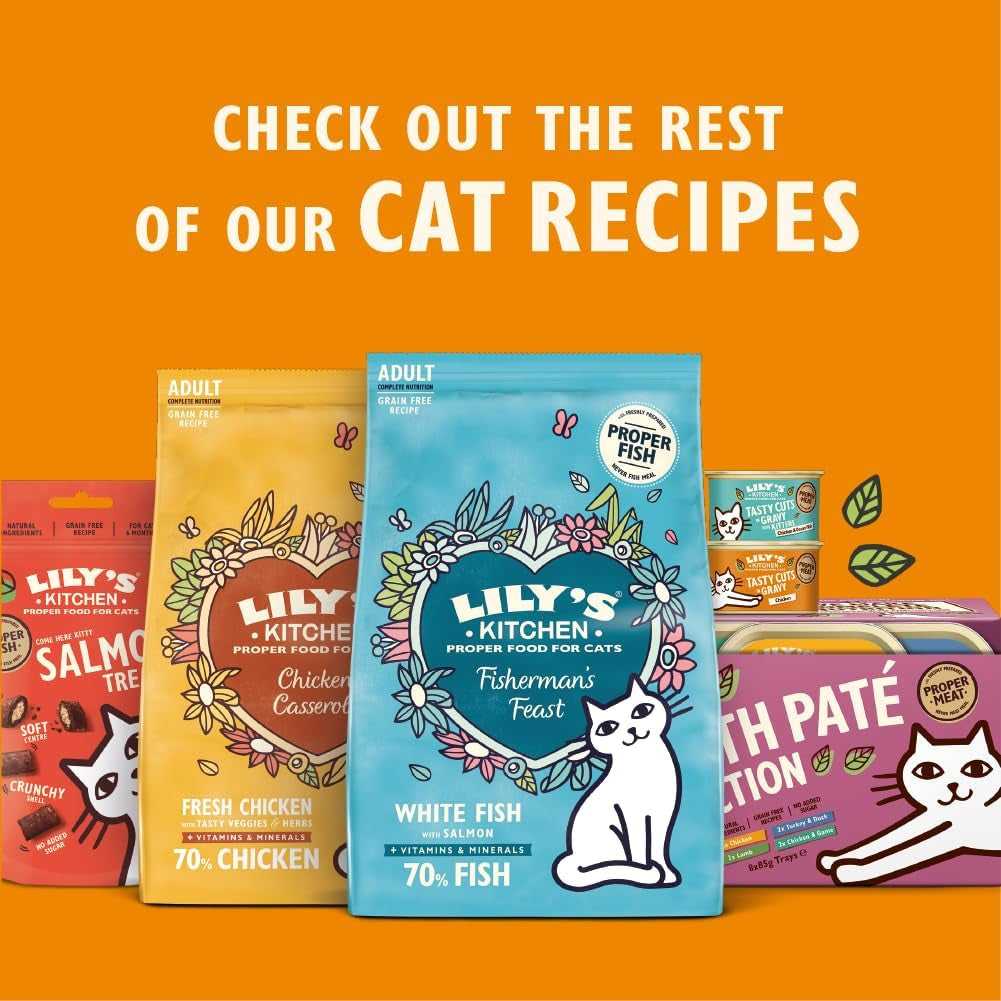 Lily's Kitchen Natural Wet Tender kattenvoer voor volwassen katten, bakken, graanvrije recepten, assortiment (32 bakken x 85 g)
