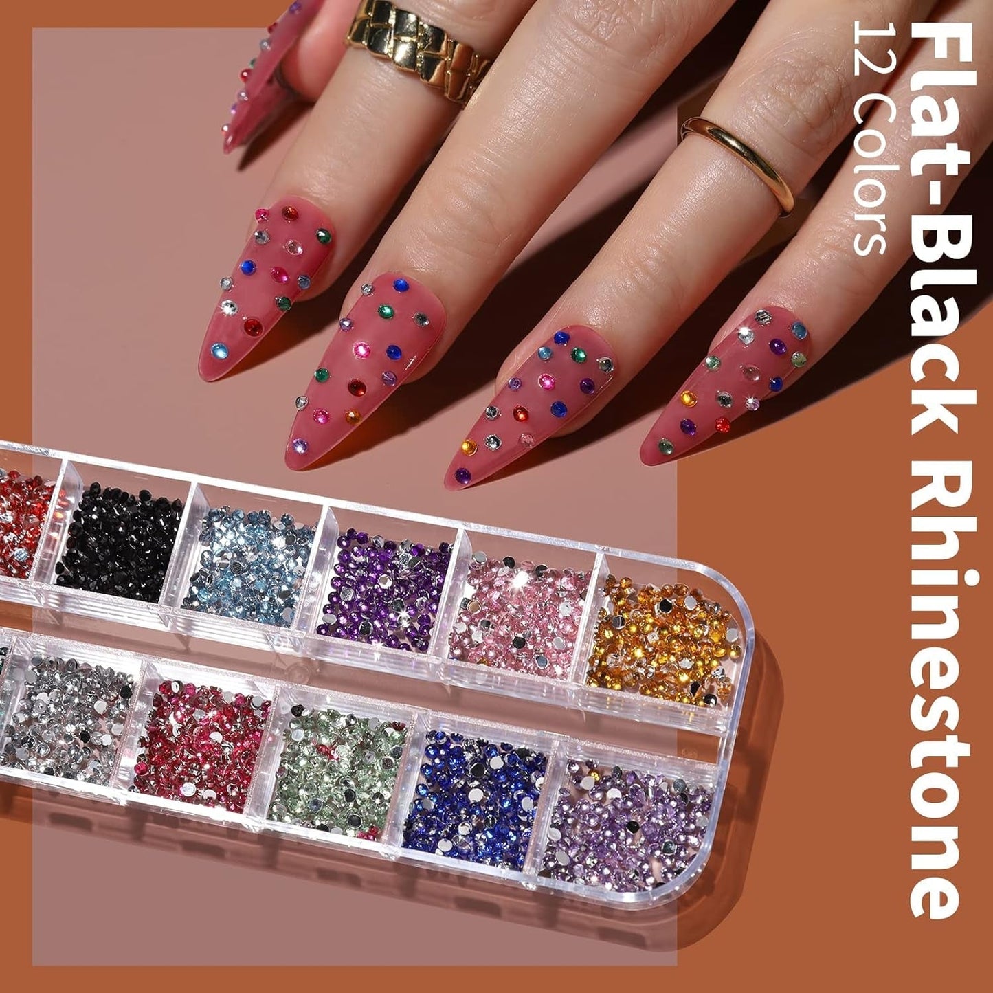 FANDAMEI Pinsel Für Gelnägel, 15 stuks Nagel Pinsel, 5 Blätter Nagelsticker, Strasssteine ​​​​Nägel, Nageldesign Set, Nageldesign Zubehör, Nail Art Pinsel Set, Nailart Pinsel en decoratieset