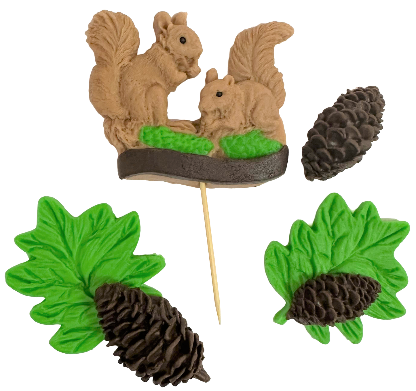 Set van 6 eetbare suikerdecoraties, Sverite Sugar Paste Decorations Nati Shop