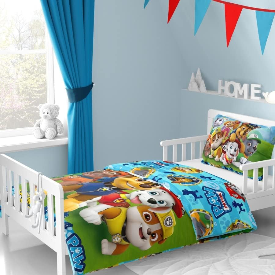 Bettbezug 100X135 40X60 Baumwolle · Compatibel met Paw Patrol Baby Kinderbettwäsche Für Mädchen en Jungen · 2 Teilig · 1 Kissenbezug 40X60 + 1 Bettbezug 100X135 Cm Naty Shop