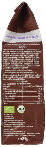 Bauck HOF Dinkelmüsli Schokozart, 425G (1Er-pakket) Granen Naty Shop