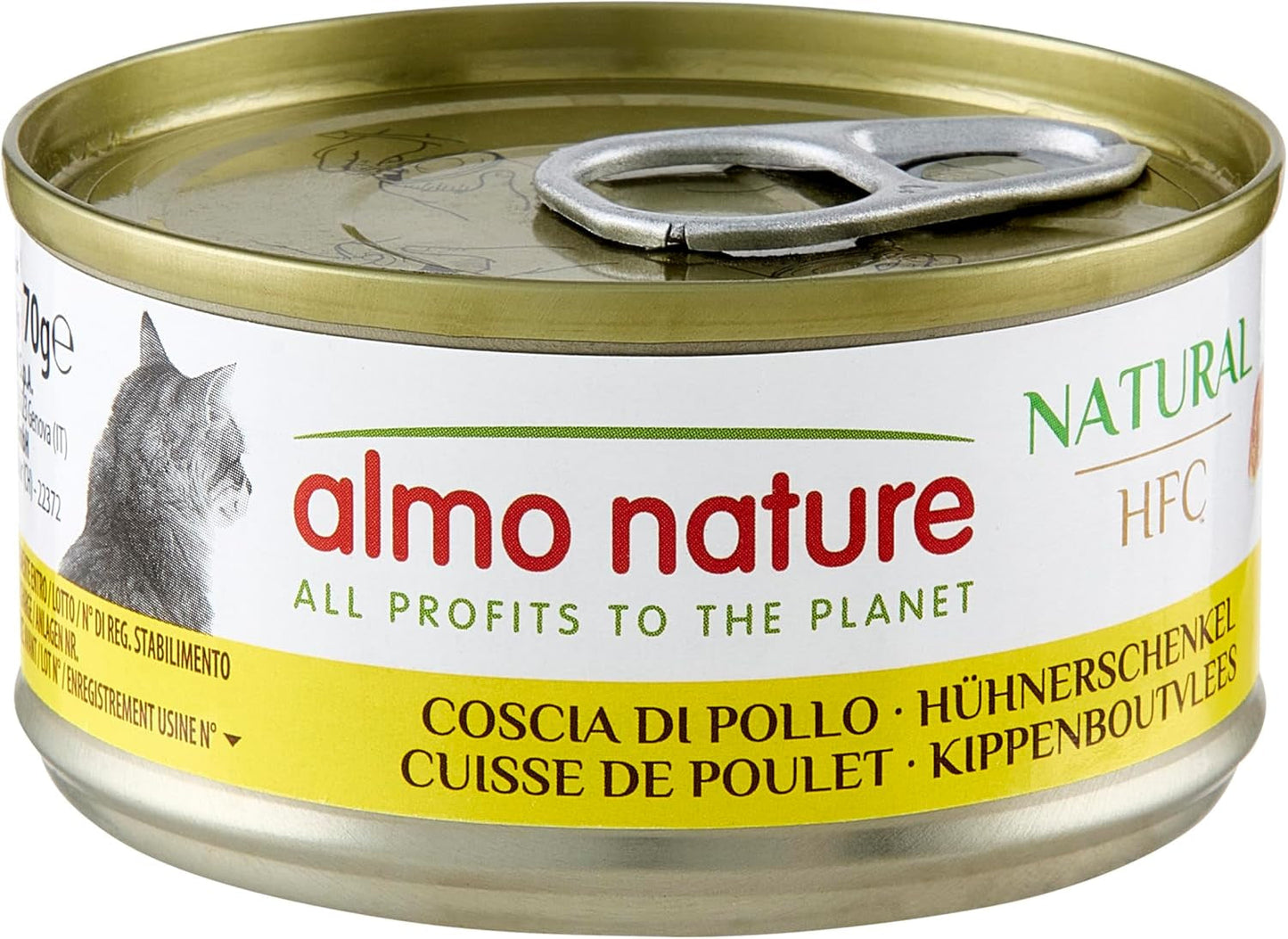 Almo Nature HFC Nat natuurlijk kattenvoer - kippenpoten, verpakking van 24 (24 x 70 g)