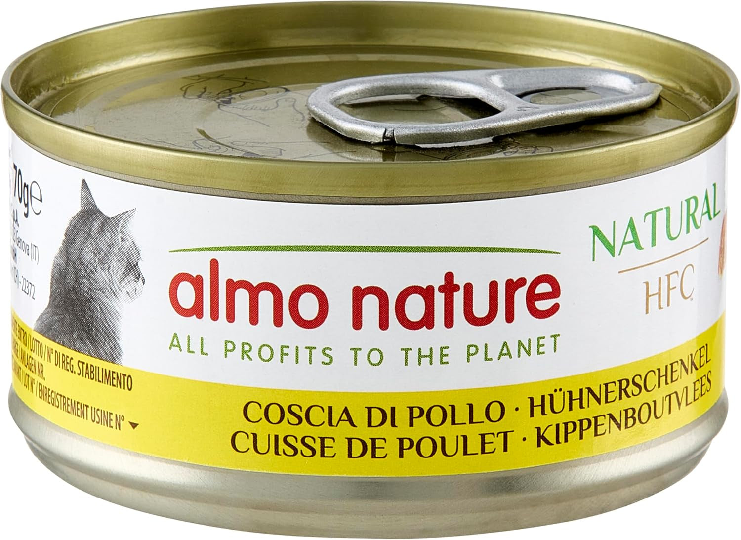 Almo Nature HFC Nat natuurlijk kattenvoer - kippenpoten, verpakking van 24 (24 x 70 g)