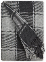 Frisco plaid, Gerecycled katoen, Traditioneel, Plaid, Voor stoel, bank, bank, plaid, deken, Antraciet, 127 X 152 Cm Bedden en Dekens Emma Barclay