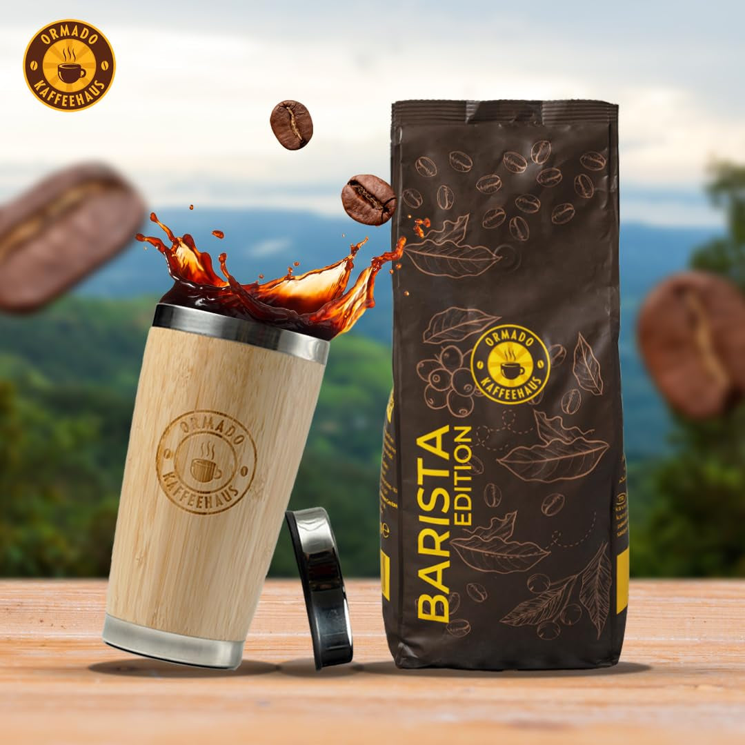 Ormado Coffee House, koffiecapsules, gepatenteerde Keniaanse koffiebonen - Arabica en Robusta Blend, hele koffiebonen voor volautomatische koffiemachines, gebrande bonen, full body koffie 1 kg, volautomatisch