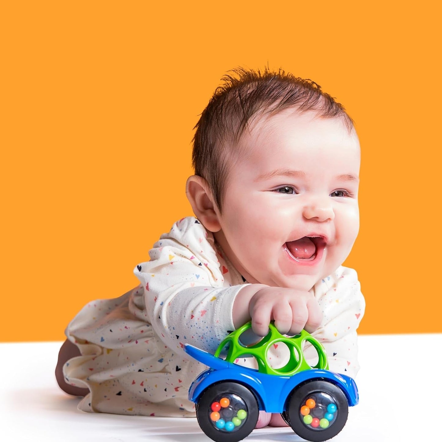 Bright Starts, Oball, Rammelaar Speelgoedauto, Groen-Blauw Babyspeelgoed Naty Shop