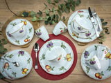 CreaTable, 16999, Flora ORCHARD-serie, 16-delige serviesset voor 4 personen, porseleinen combiservies, vaatwasser- en magnetronbestendig, gemaakt in Europa