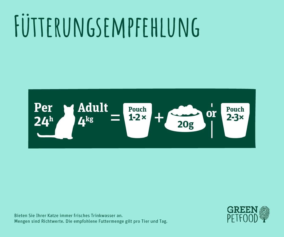 Groene Dierenvoeding FairCat Multipack (6 x 85 g) | Volwassene | Premium natvoer voor volwassen katten 6 verschiedenen leckere Sorten im Multipack | getreidefrei | Katzenfutter nass | 6 pakjes