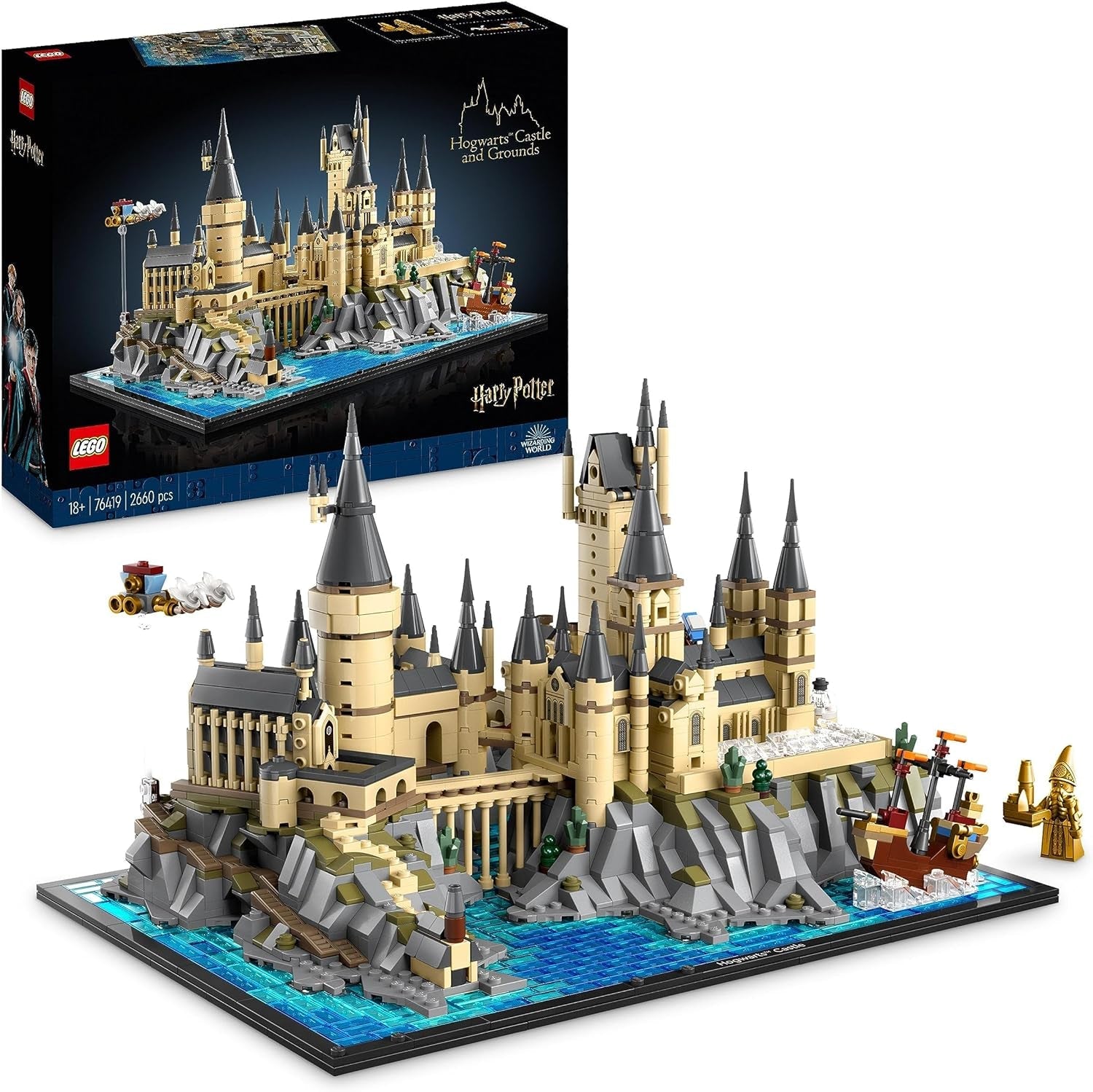 Kasteel Zweinstein LEGO Harry Potter met kasteelvleugels - verzamelset voor volwassenen inclusief hoofdtoren en astronomische toren, geheime kamer en minifiguur van architect - cadeau voor vrouwen - 76419 Bouwsets Besuche in LEGO-Store Single